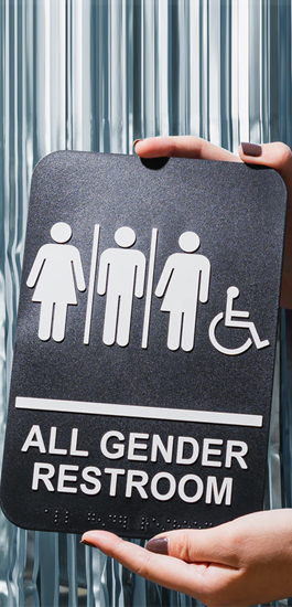 Gender neutral washroom sign